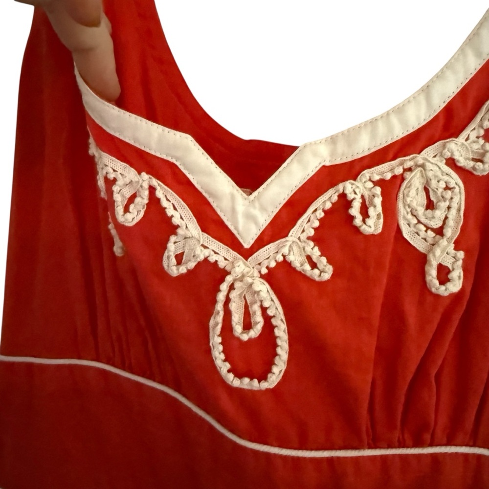 Floreat orange peasant Embroidered Dress size 2 - Picture 4 of 14